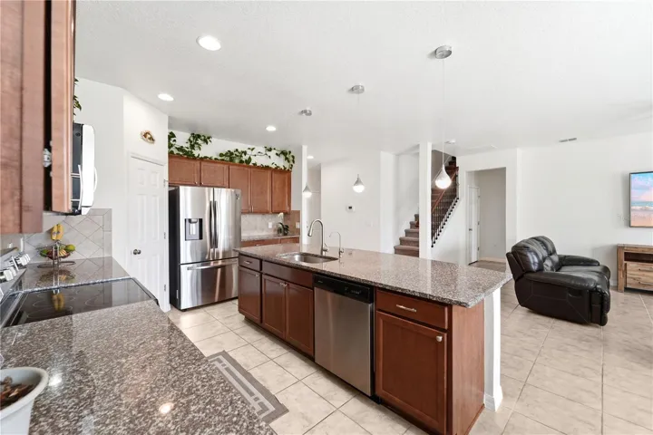 Kitchen Open to the Family Room