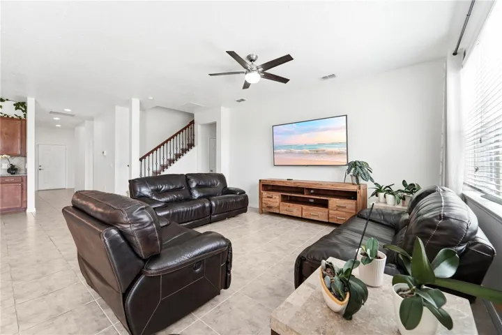 Family Room open to the kitchen.