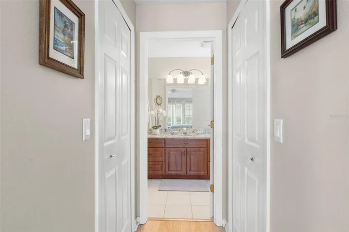 Hall with two walk-in closets