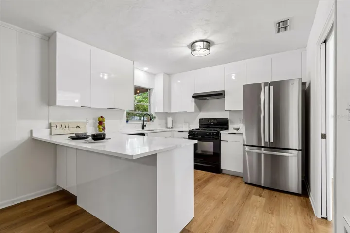 Extra storage under the breakfast bar.