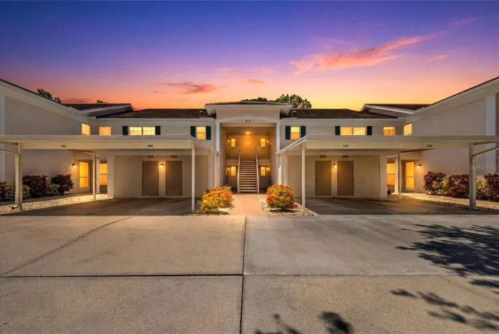 Front Elevation. Unit located left, middle.