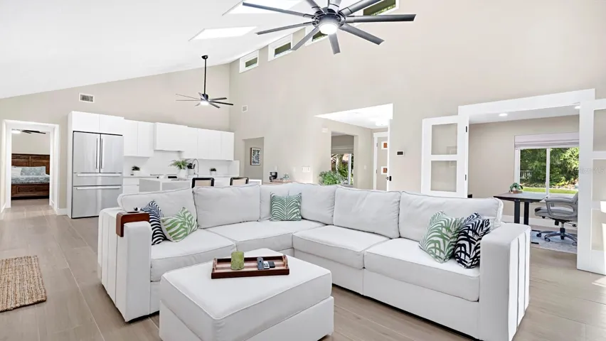 Kitchen opens up to the family room