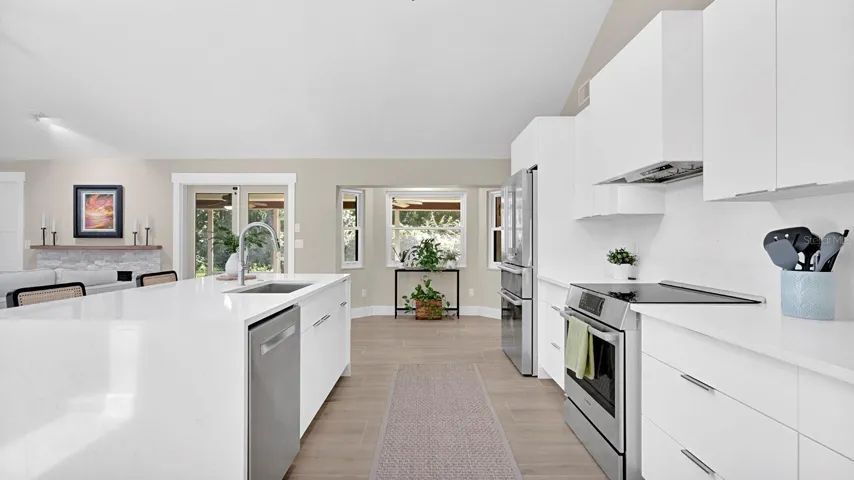 Spacious galley style kitchen