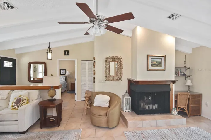 Living room with fireplace