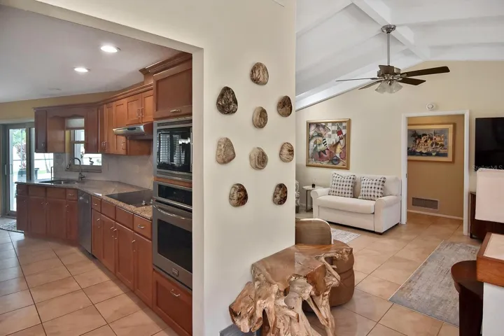 Foyer to kitchen and living room