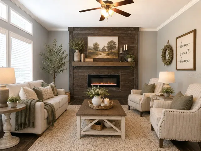 Family - Room has been virtually staged