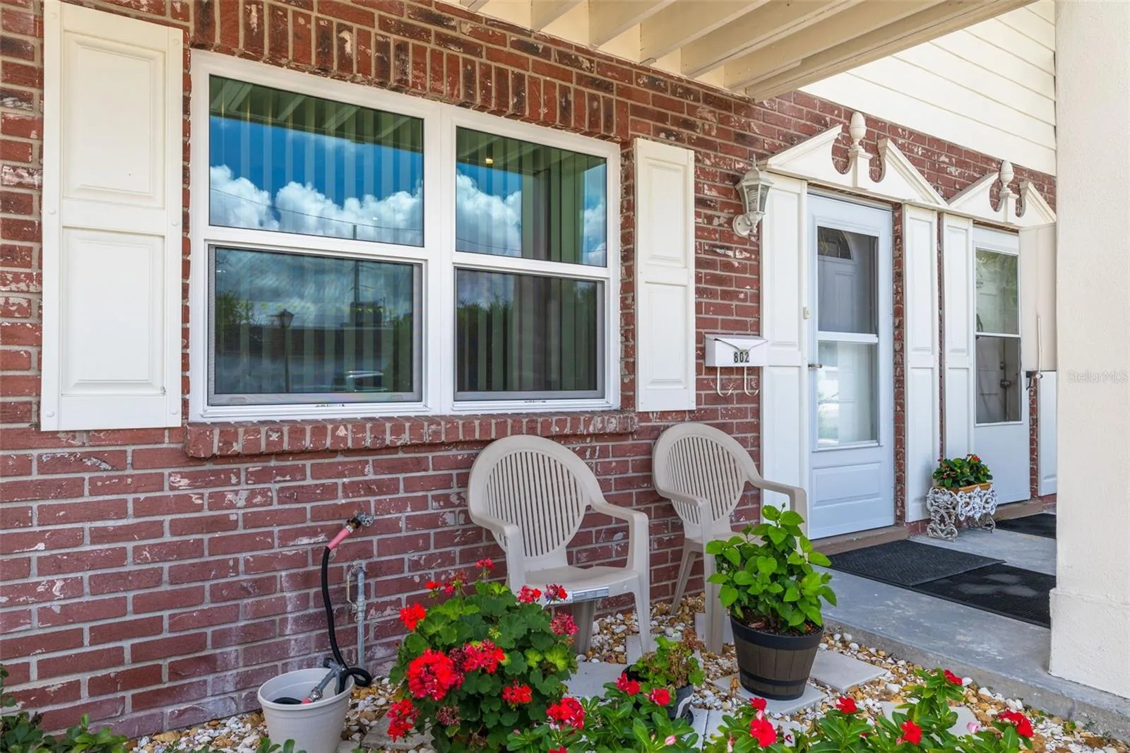 Lovely outdoor patio space to enjoy as you catch up on current events.