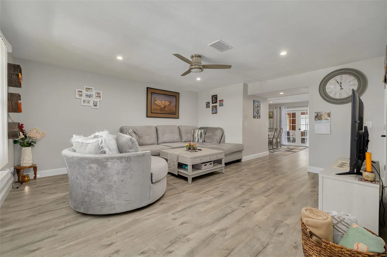 Lovely living room and open-floor plan on the first level.