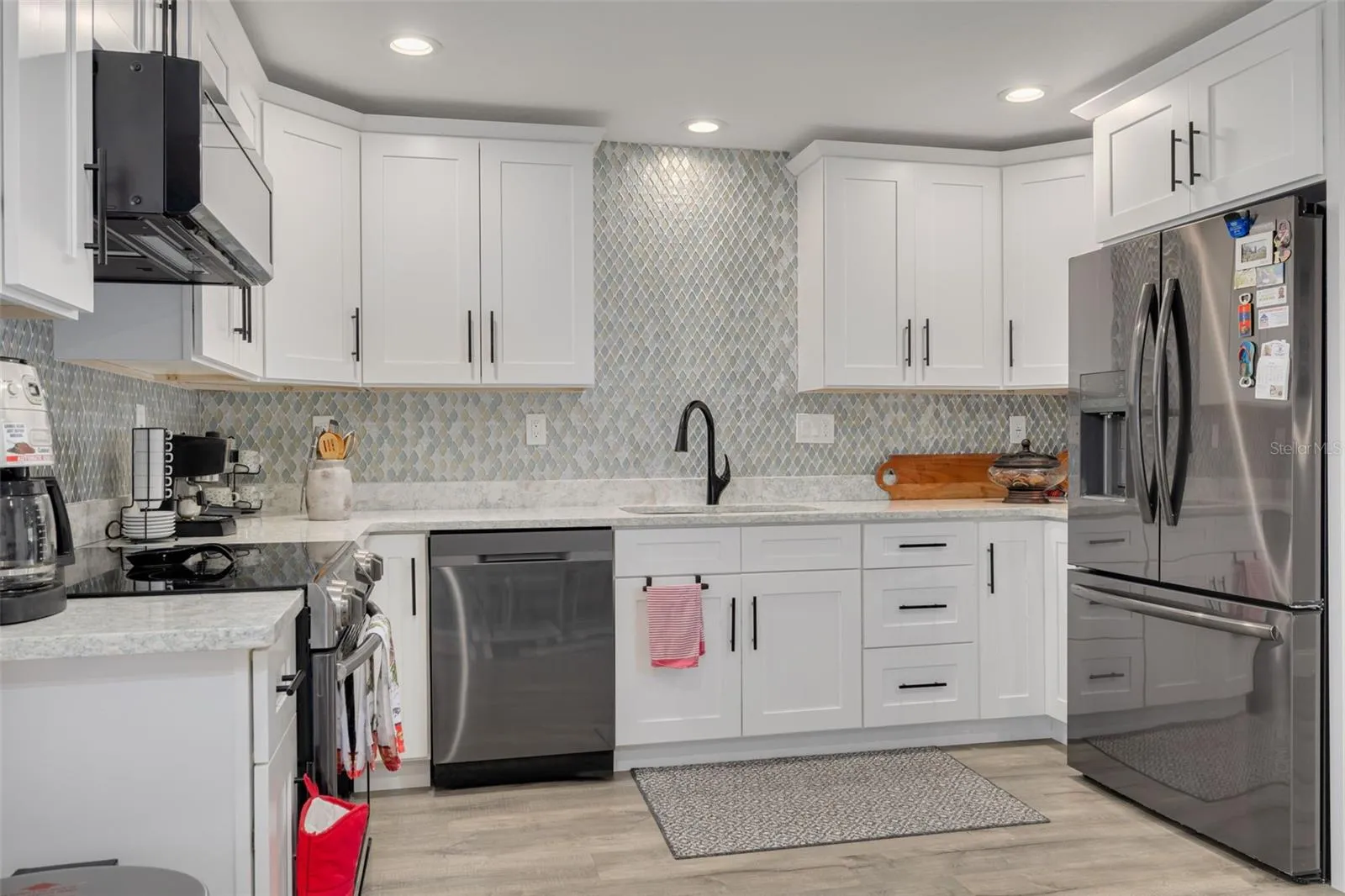 With beautiful black accent fixtures