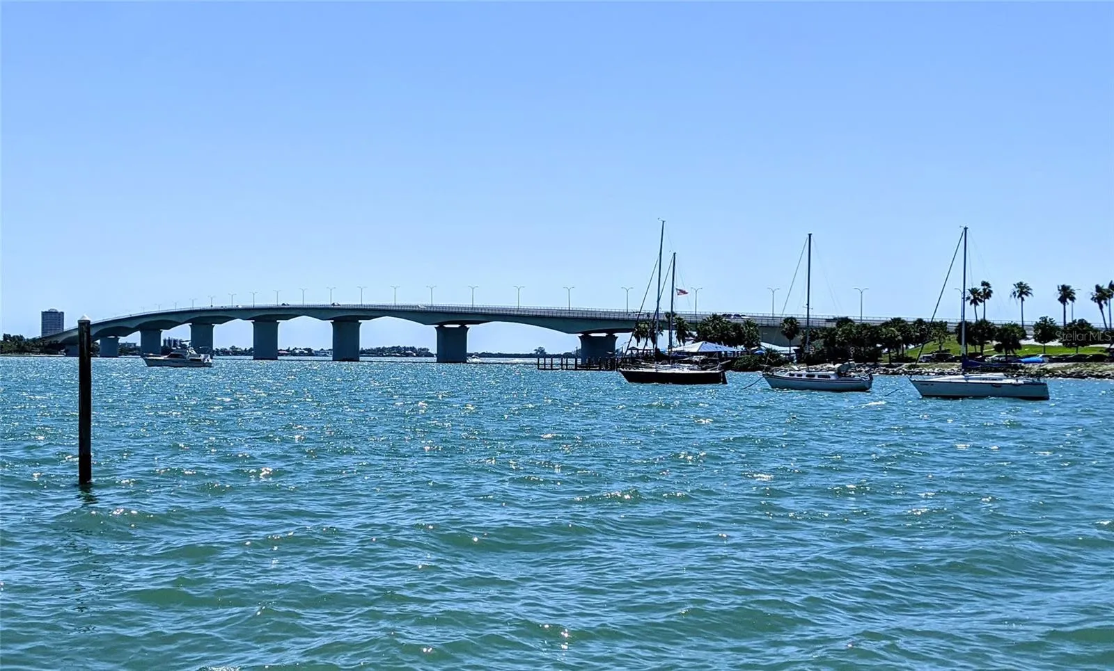 Intracoastal waterway separating Bradenton from barrier islands