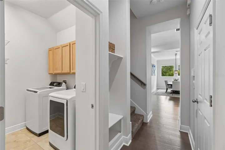 Laundry room, stairs to bonus room