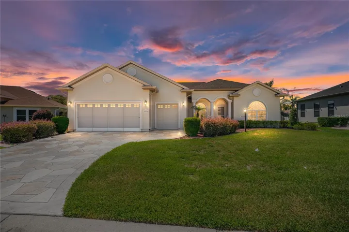 Front of home at sunset