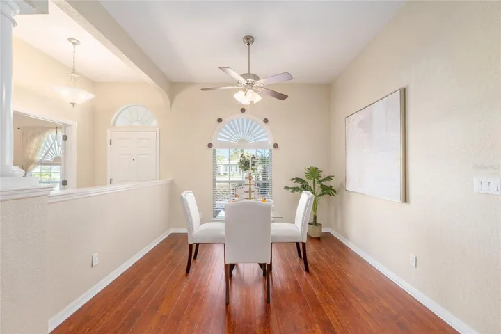 Dining Room with half wall
