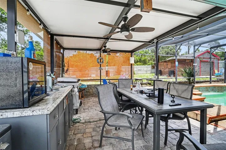 outdoor kitchen area