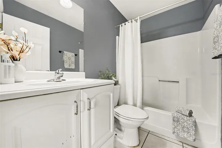 Updated Guest bathroom adds to the fresh, move-in ready feel of the home.