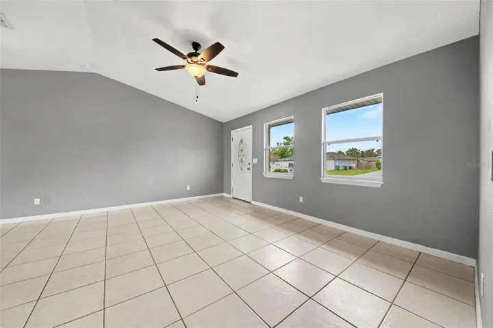 Ceramic tile and laminate floors throughout mean durable, low-maintenance living with no carpet.