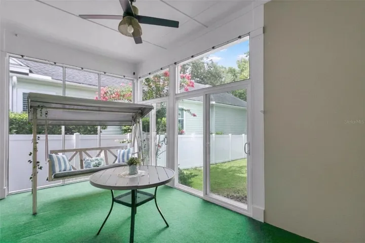 Screened lanai with glass doors