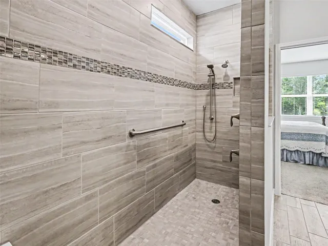 Upgraded Primary Shower with Zero Entry Walk In Shower