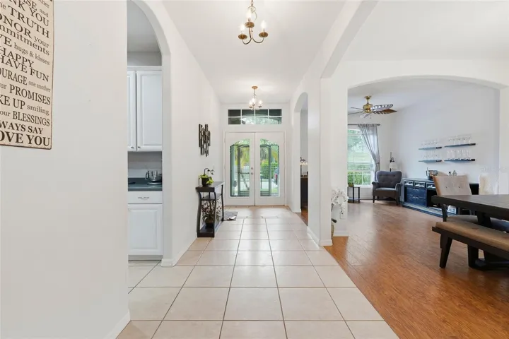 Looking towards the front entrance (Kitchen to the left, dining area to the right)