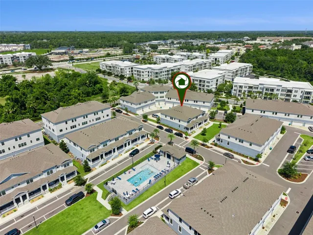An overview look at the location of the home in proximity to the pool, and you can see the Publix from here!