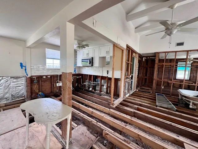 Looking at Kitchen &amp; Bedrooms from Living Area