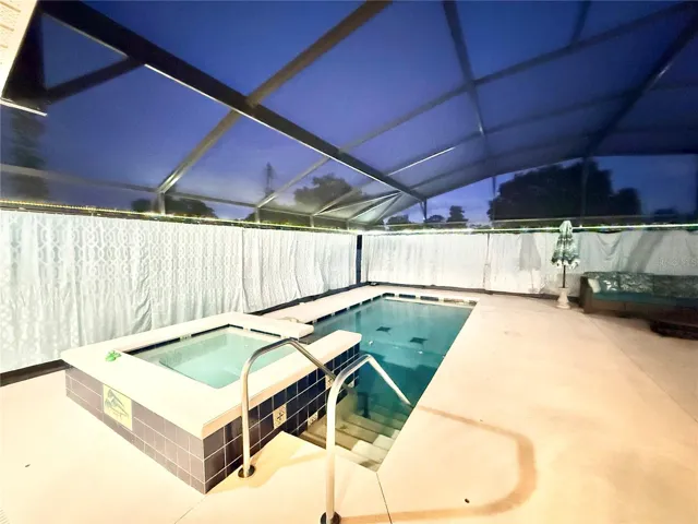 Curtains around the pool