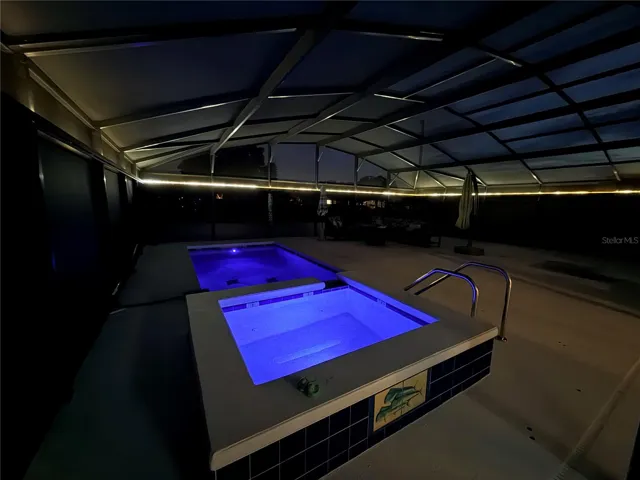 Nighttime pool