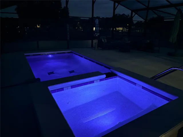 Nighttime pool