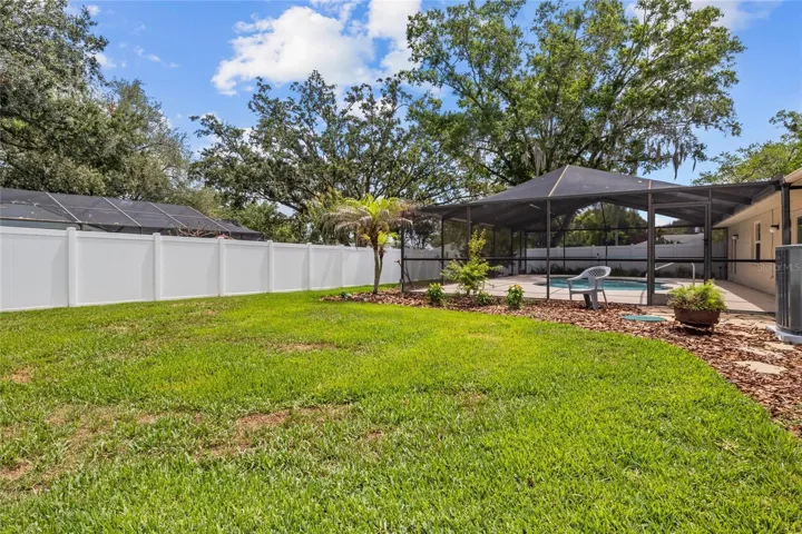 fenced yard