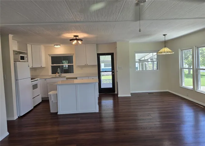 from living to kitchen and dining