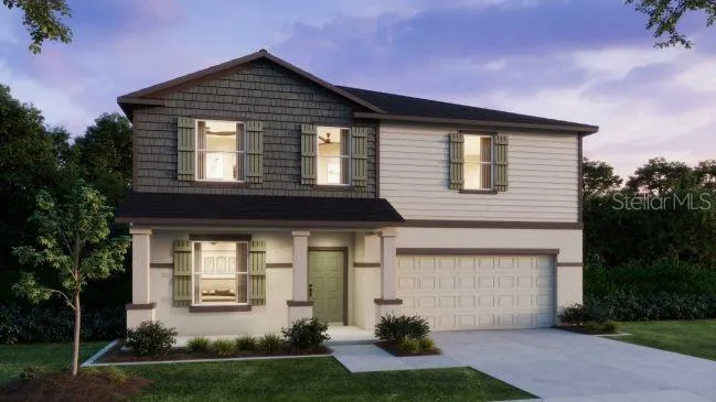 Artist Rendering at Dusk- Actual home has all hardiplank exterior