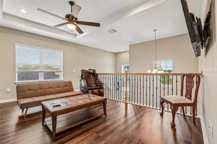 Upstairs loft with new laminate flooring