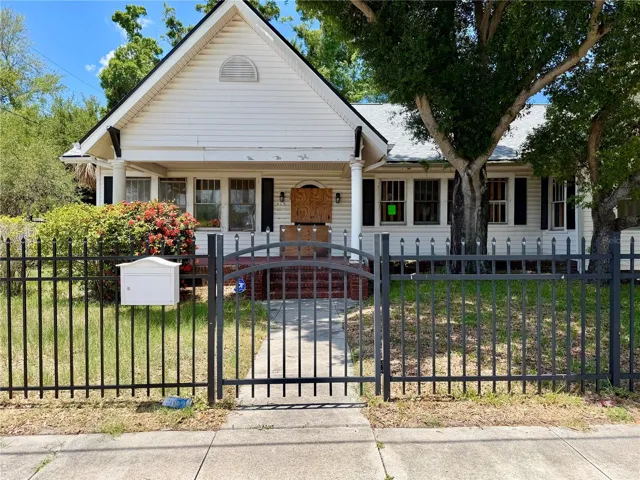 Charming black wrought iron fence