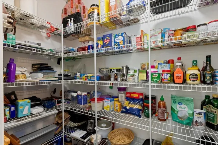 Spacious kitchen pantry.