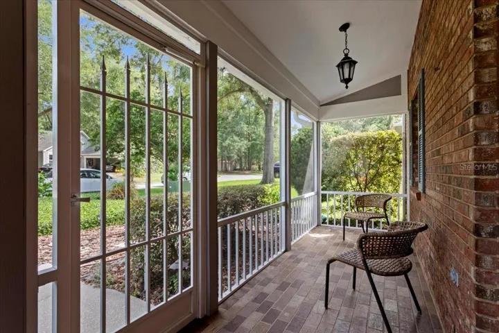 Brick paver screened patio.