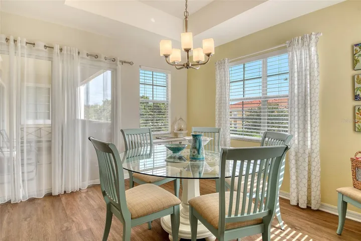 Dinette with windows and sliding doors