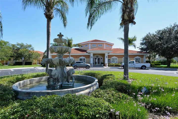 Fountain outside of clubhouse
