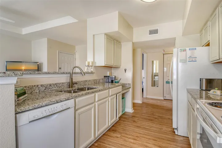 Kitchen with granite tops