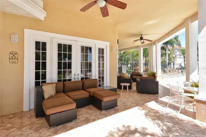 Covered area outside of clubhouse