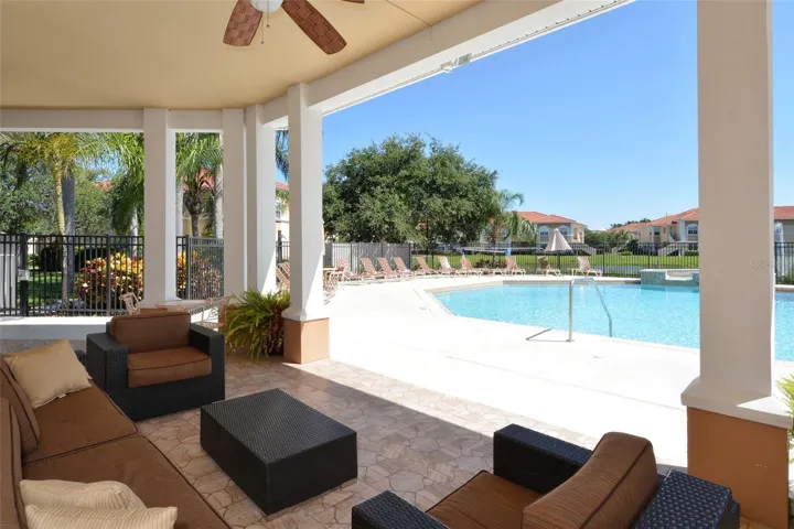 Covered area to clubhouse/pool