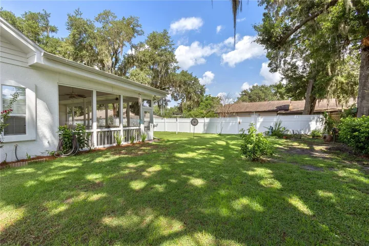 fully fenced backyard