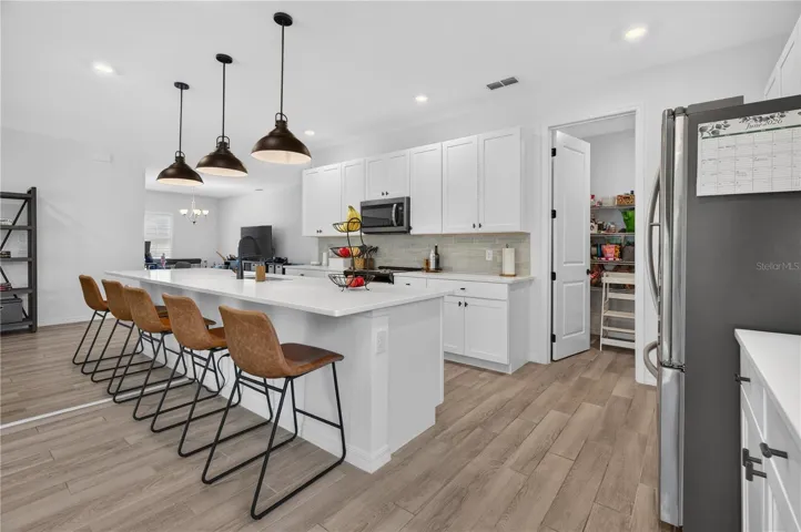 Oversized Kitchen Island and pantry