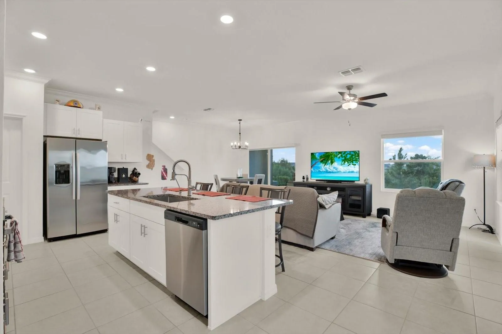 view of kitchen from front door