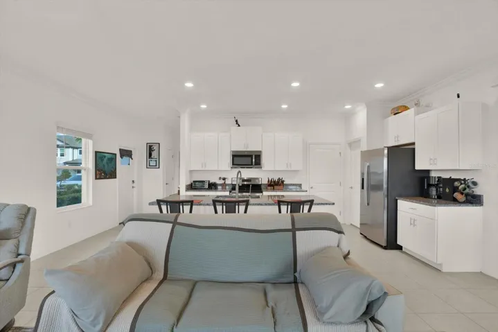 living room, kitchen