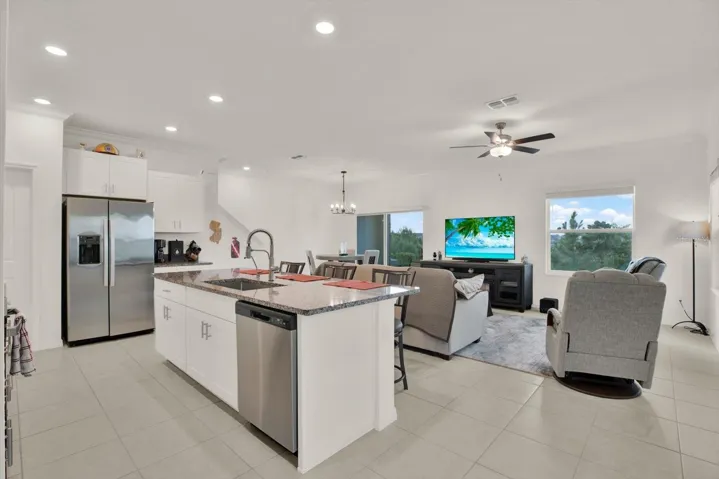 view of kitchen from front door