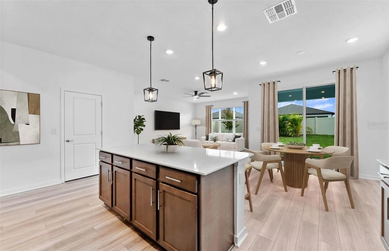 Virtually Staged - Open Kitchen to Cafe to Gathering Room