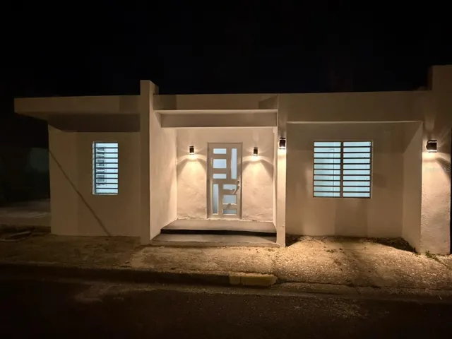 Front entrance at night