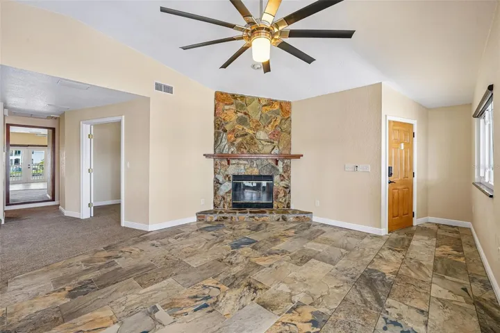 Wood burning fireplace