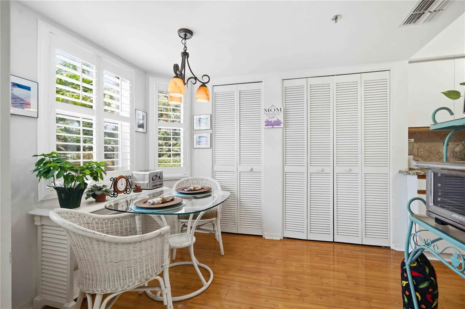 Built in pantry space in kitchen.