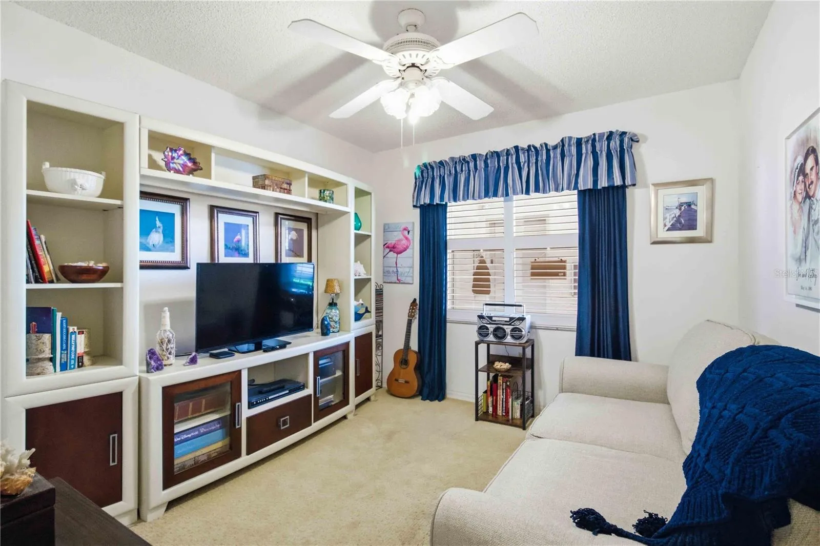 Guest room currently used as a den.